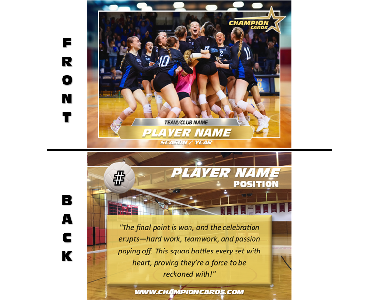 Volleyball Rookie Card Volleyball Indoor (Horizontal) - Champion Cards